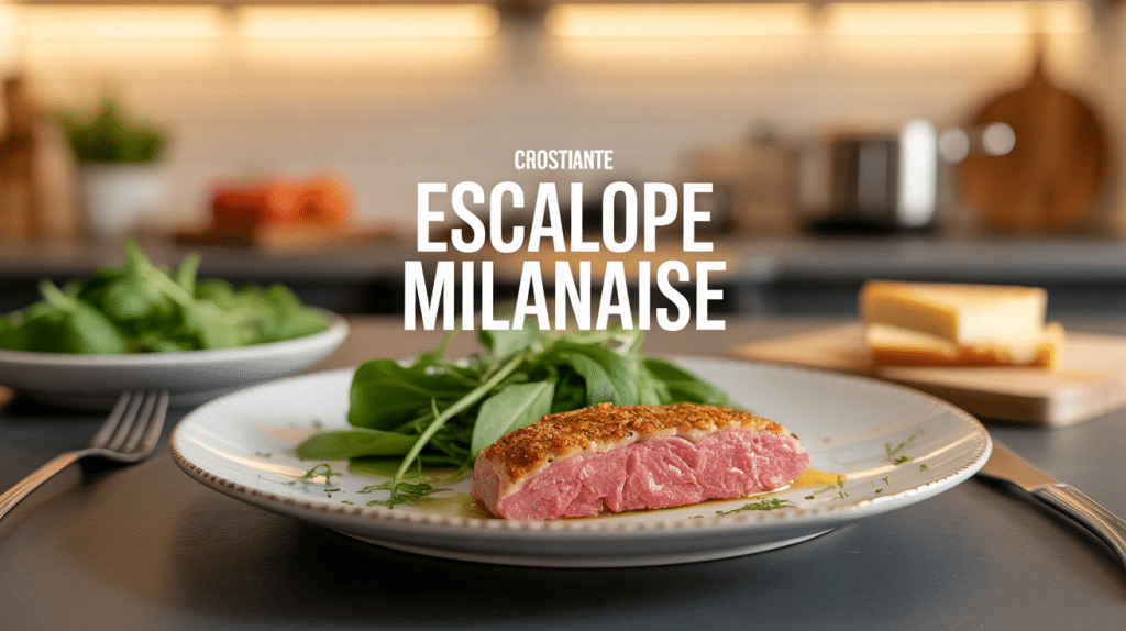 Accompagner escalope milanaise avec salade roquette et parmesan