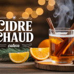Tasse cidre chaud épices cannelle orange hiver