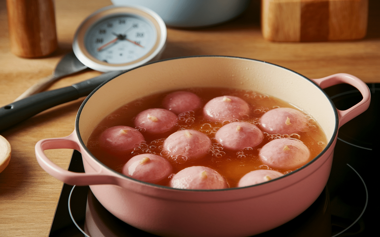 cuisson saucisse de Strasbourg eau chaude frémissante