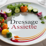 Dressage assiette élégant avec légumes colorés et sauce raffinée