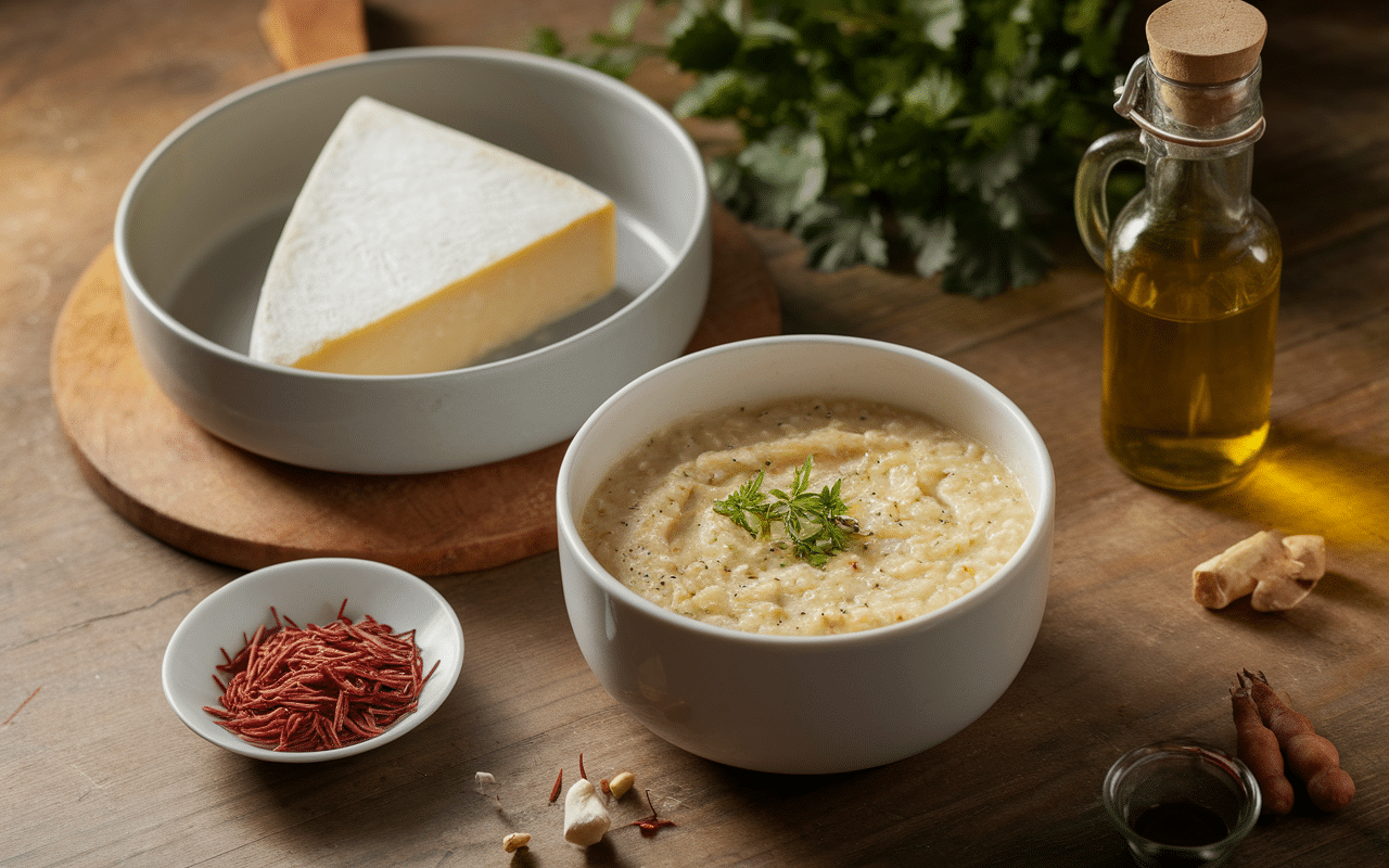 Ingrédients risotto a zafferano bol riz safran parmesan