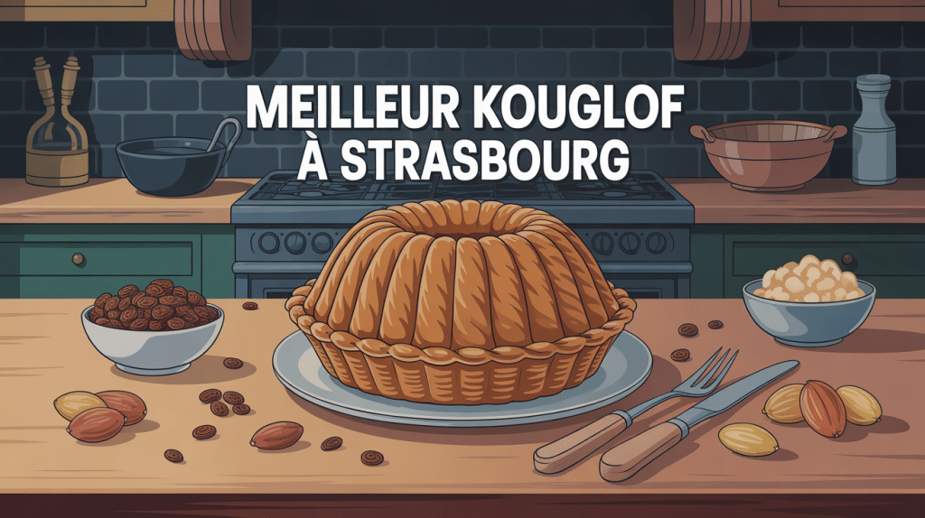 Meilleur kouglof Strasbourg posé sur table alsacienne