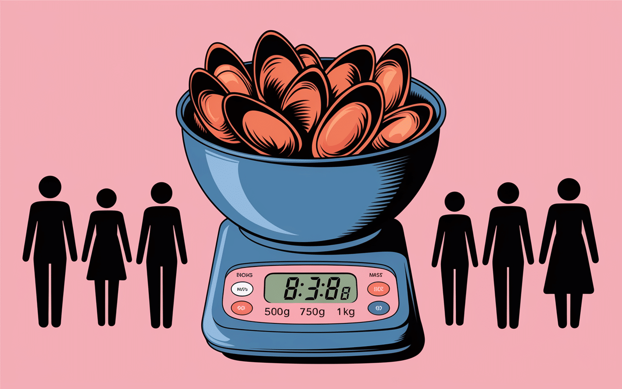 Moules quantité par personne balance cuisine portions adulte