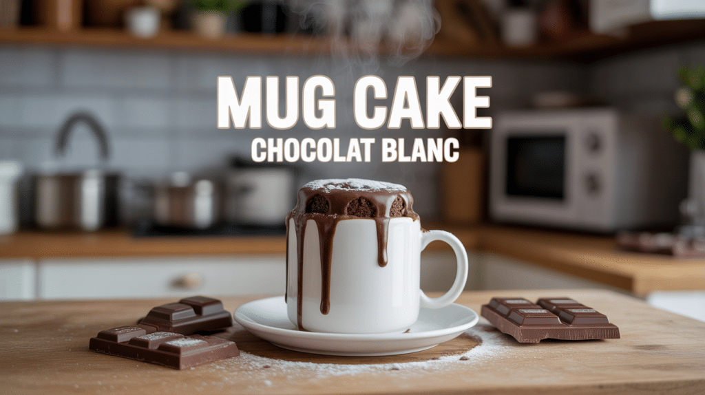 Mug cake chocolat blanc moelleux vapeur grande tasse