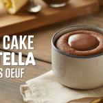 mug cake nutella sans oeuf tasse chocolatée table bois