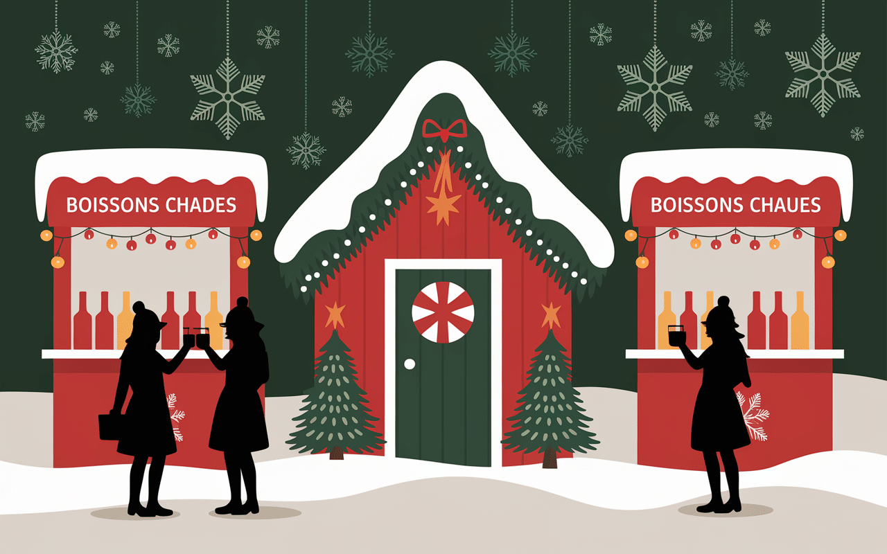 Marché Noël cidre chaud ambiance conviviale