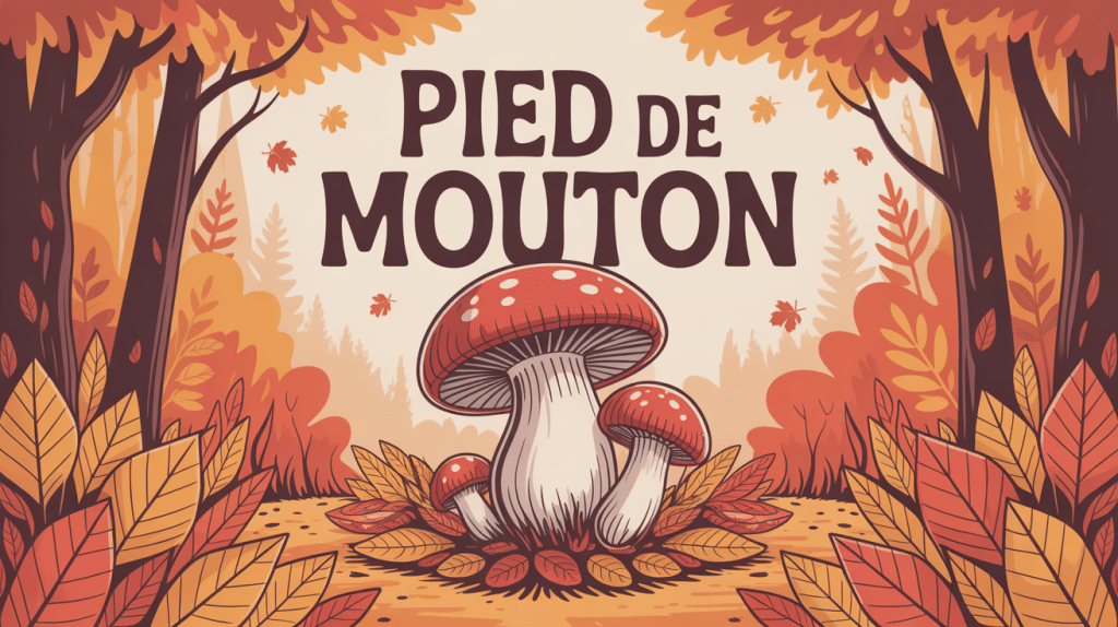 Champignon pied de mouton dans forêt automnale