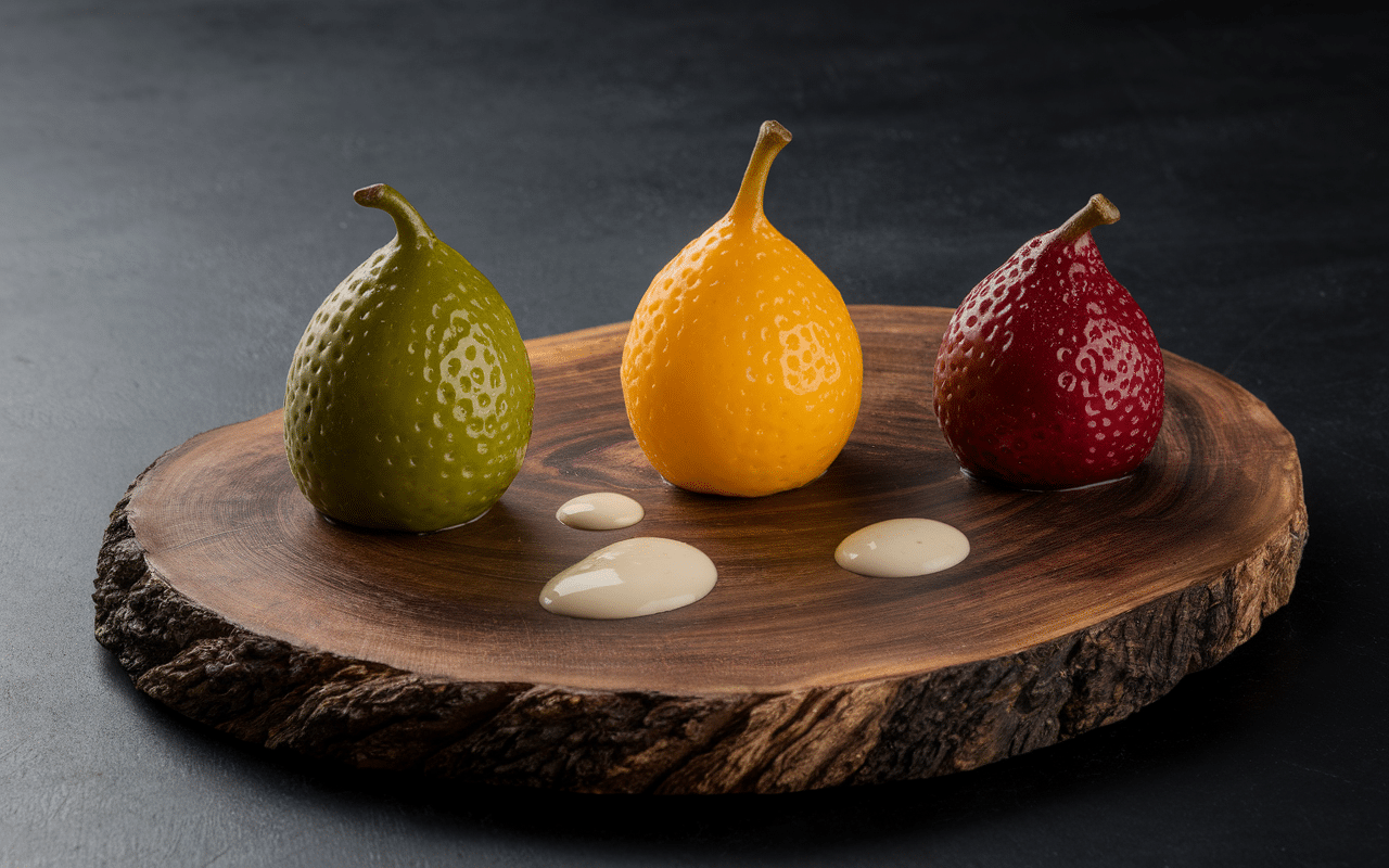 Variétés poires saison et chair en coupe