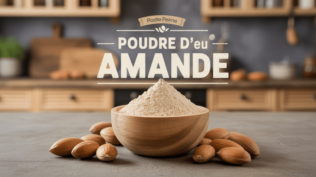 poudre d'amande périmée vue de dessus avec amandes entières