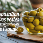 Bocal olives vertes saumure préparation bicarbonate de soude