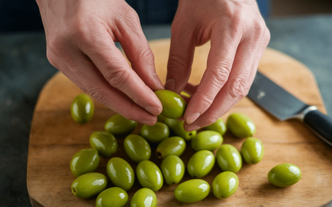 Tri incision olives vertes préparation bicarbonate de soude