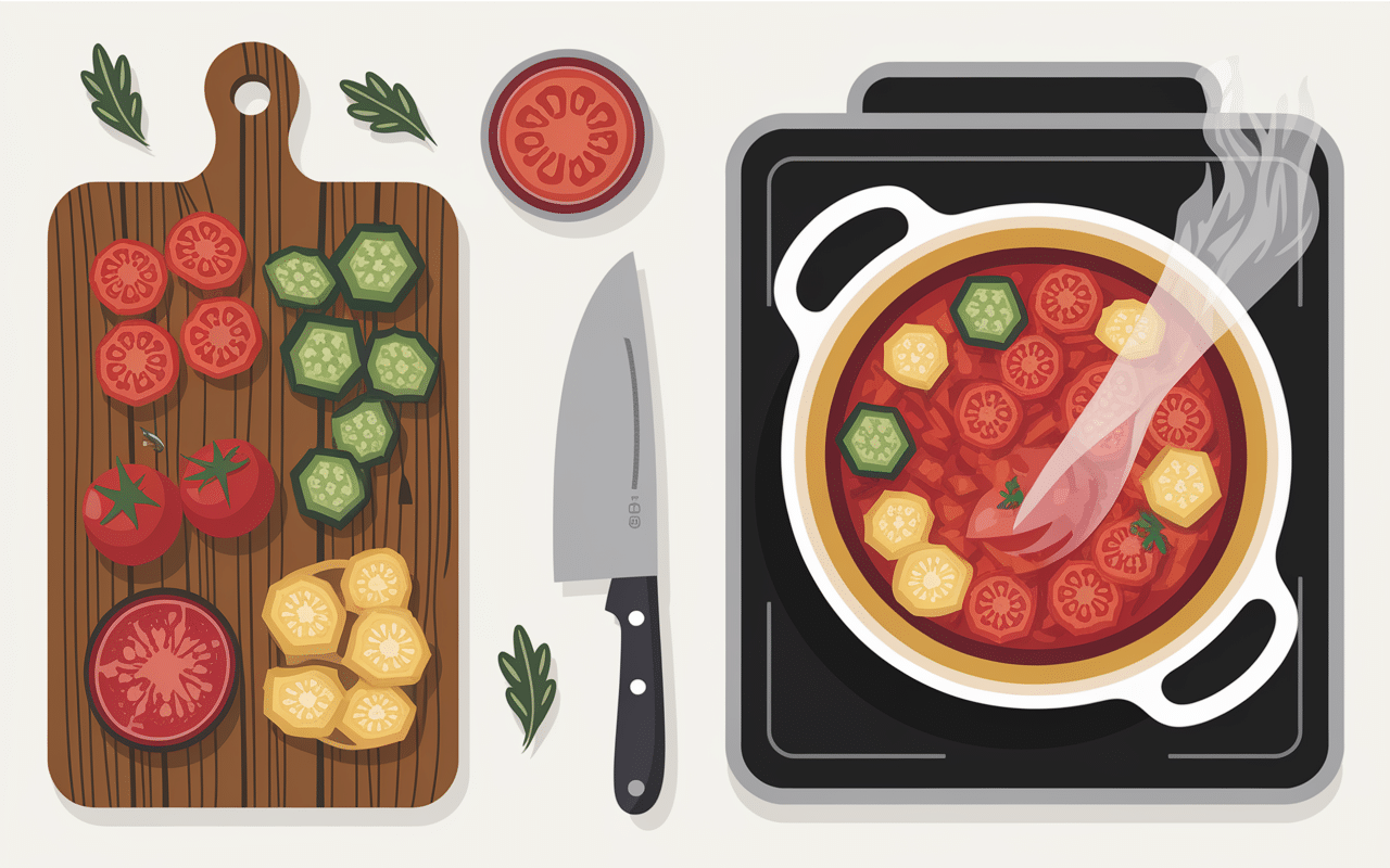 préparation ratatouille en bocaux sans stérilisateur légumes coupés