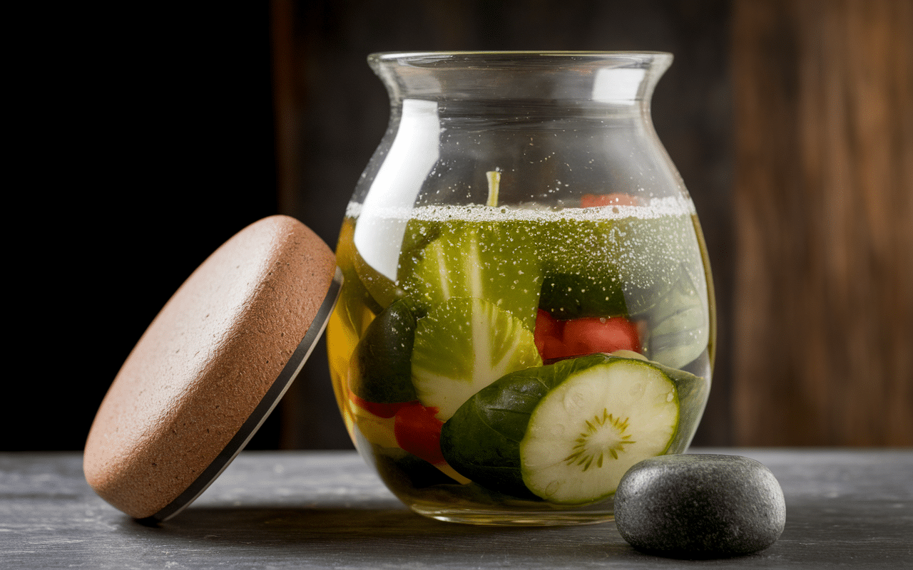 Fermentation bocal recette legume lacto fermenté coupe