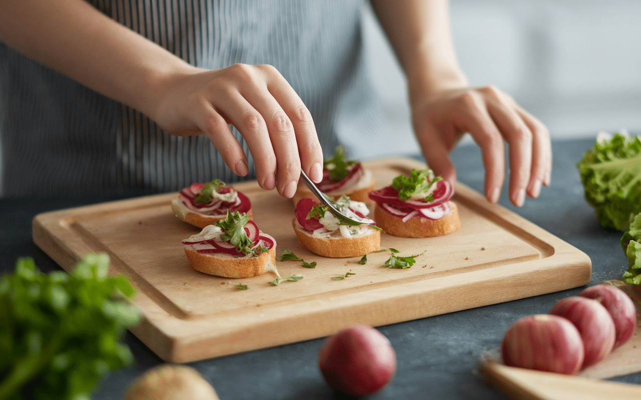 Préparation recette tapas à la française croque-monsieur