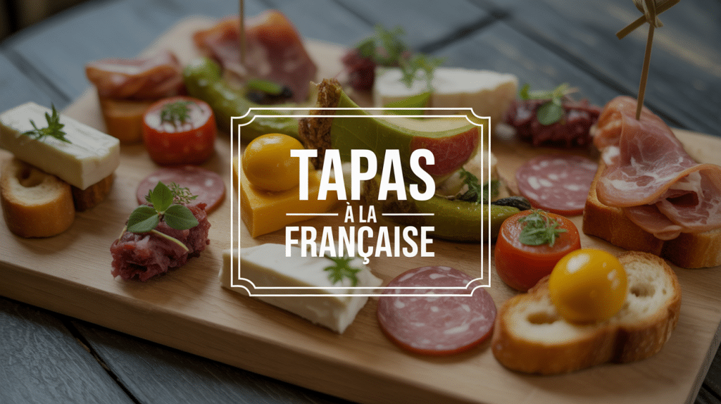 Plateau recette tapas à la française avec bouchées apéritives