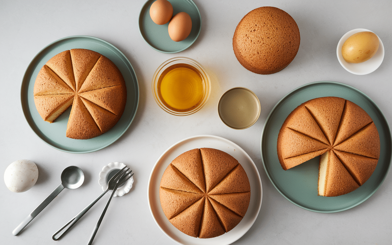 Variétés de gâteau de voyage en tranches avec ingrédients