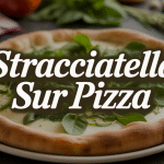 Stracciatella on pizza artisanale fromage frais crémeux