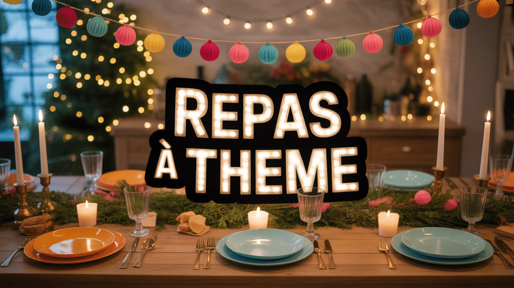 Table décorée pour repas à thème