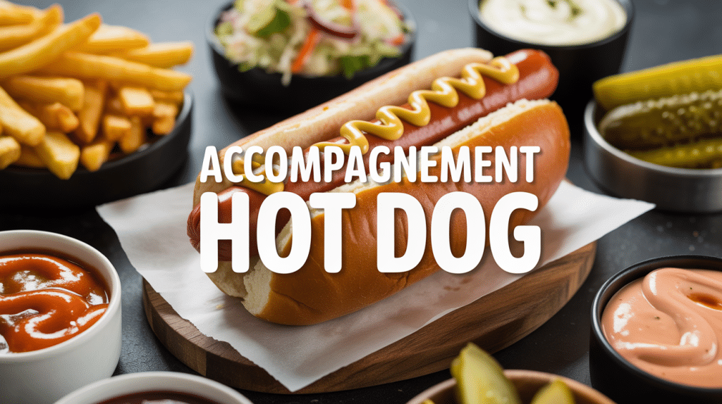 Accompagnement hot dog frites coleslaw sauces pickles