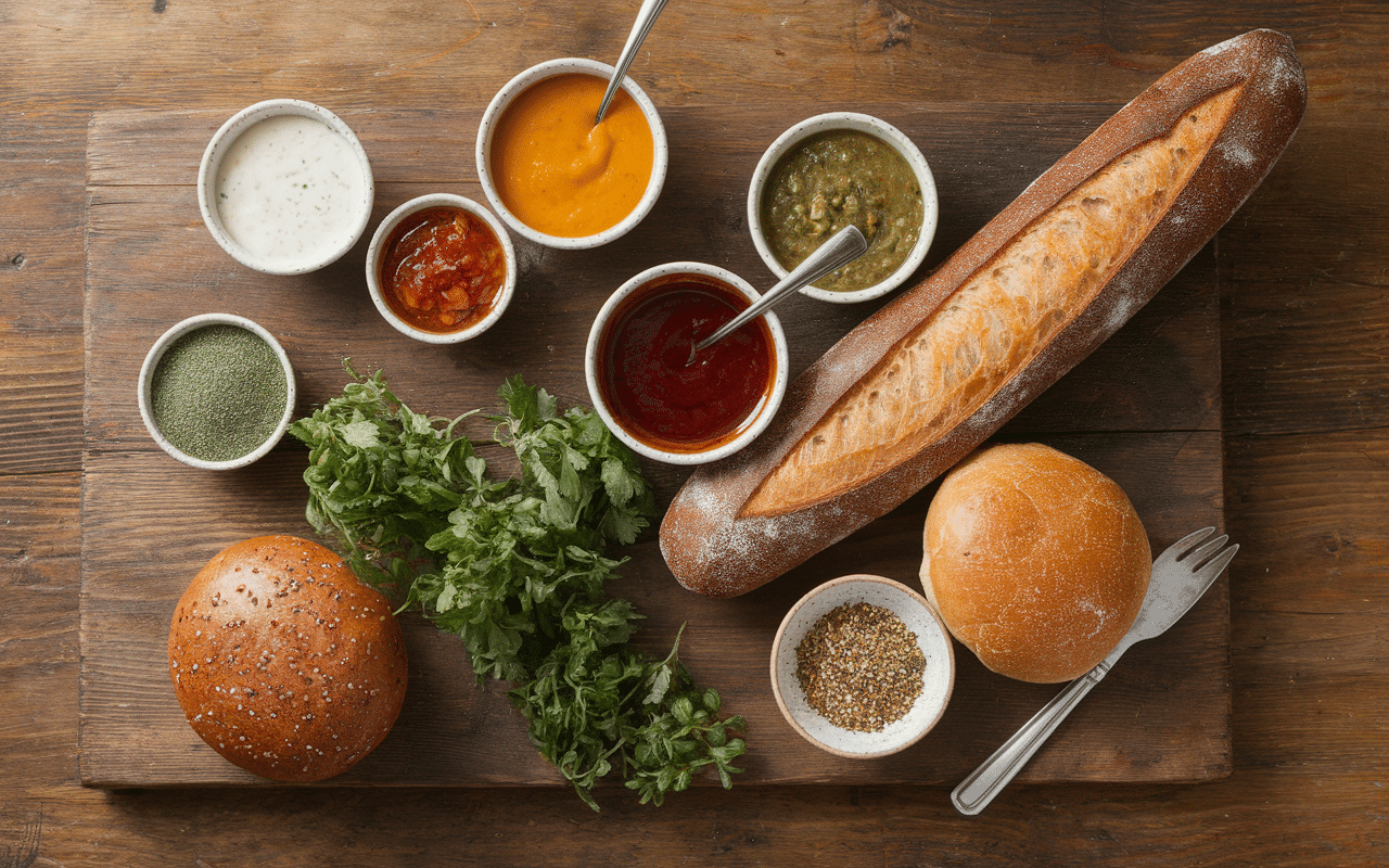 accompagnement saucisse barbecue sauces maison et pains