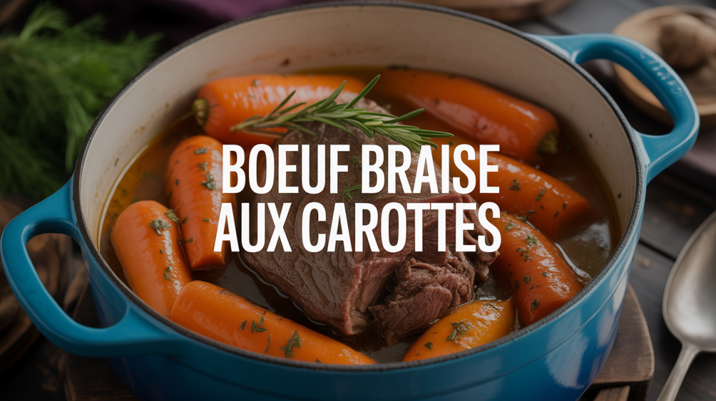 boeuf braisé aux carottes plat cocotte fonte cuisine familiale