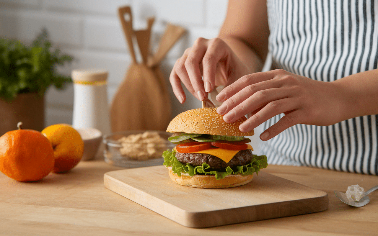 préparation california hamburger maison ingrédients frais