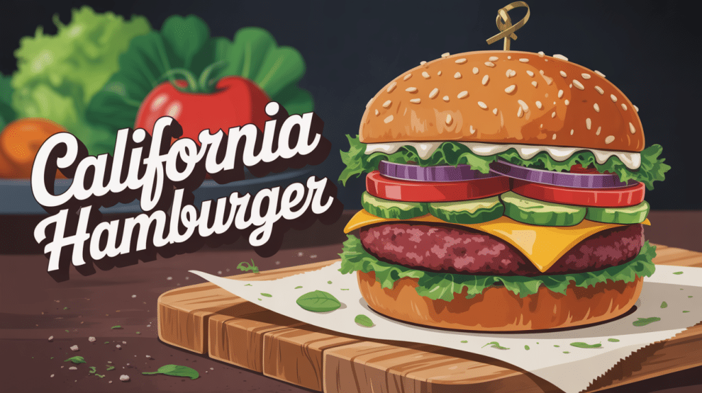 california hamburger avec avocat et pain brioché doré