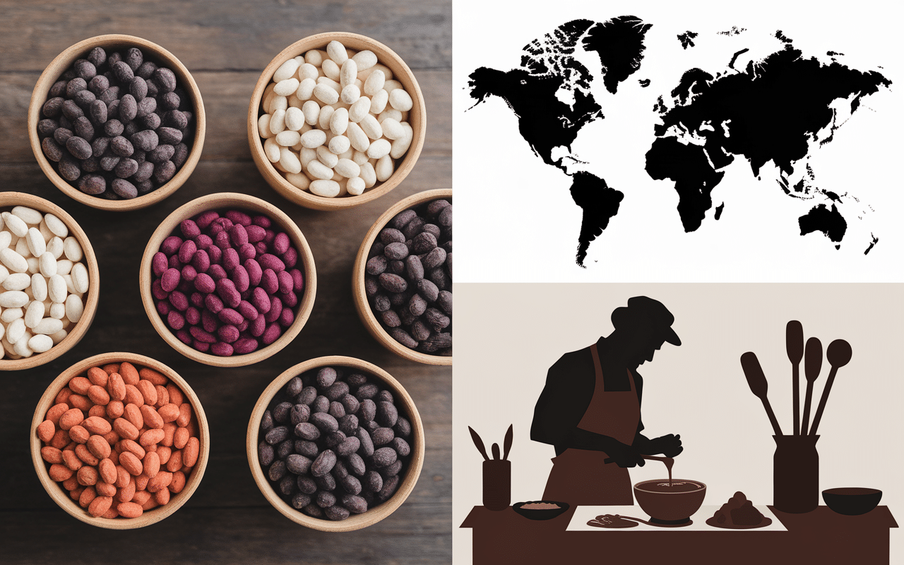 Fèves et artisan chocolats d'appellation truffes