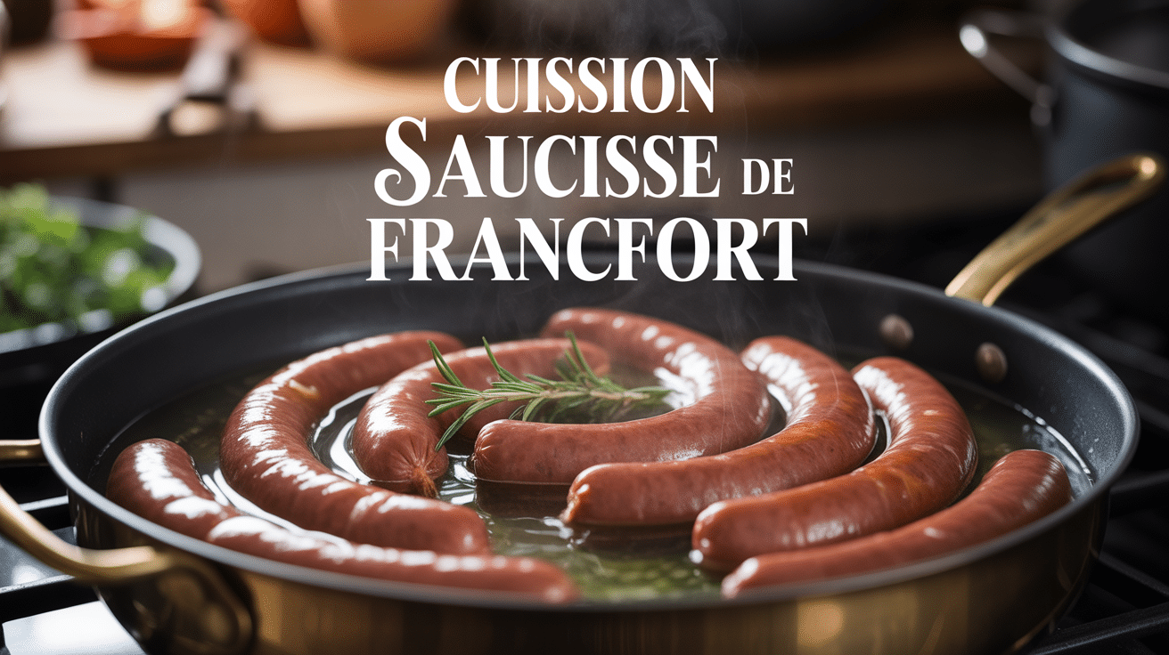 Cuisson saucisse de Francfort, eau frémissante, ambiance traditionnelle
