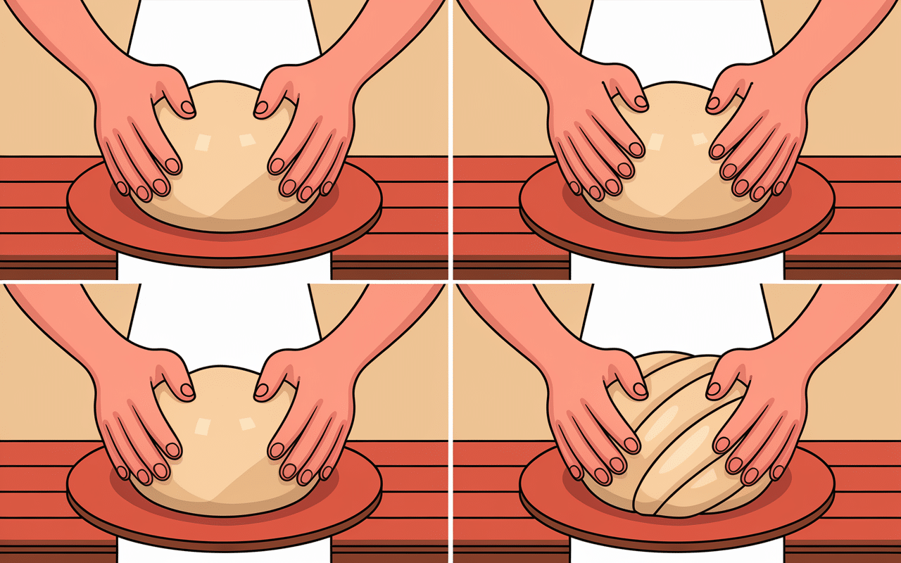 Dégazer une pâte à brioche étapes en images