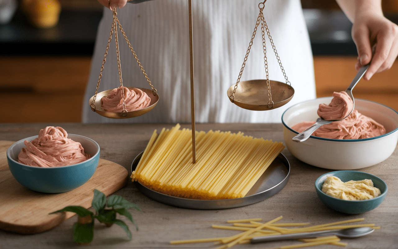 mesure dose de pate par personne en cuisine