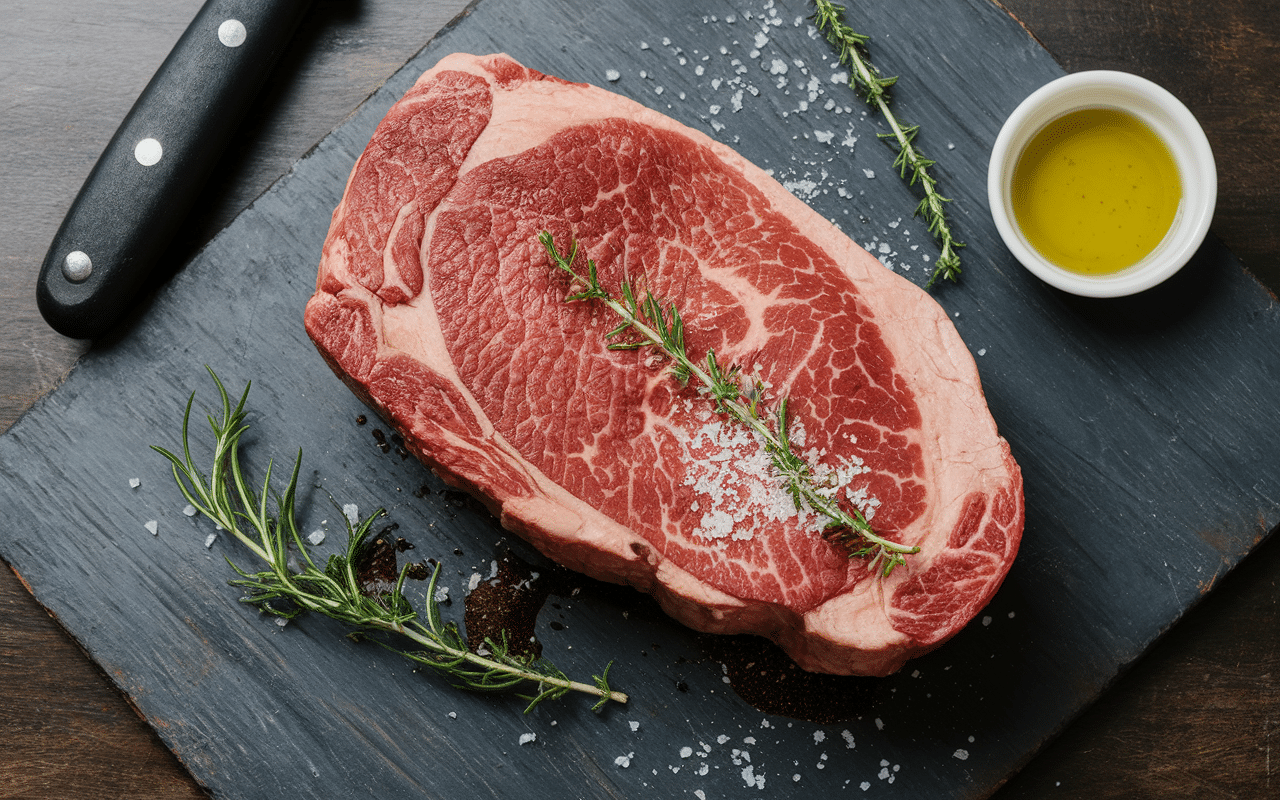 entrecote au four crue planche decouper