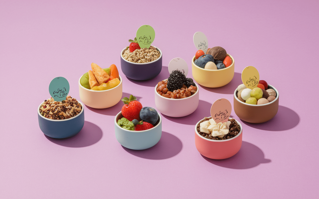 bols flocon d avoine yaourt miel avec toppings variés