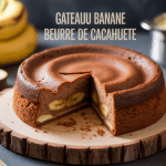 gateau banane beurre de cacahuete moelleux tranches et ingredients