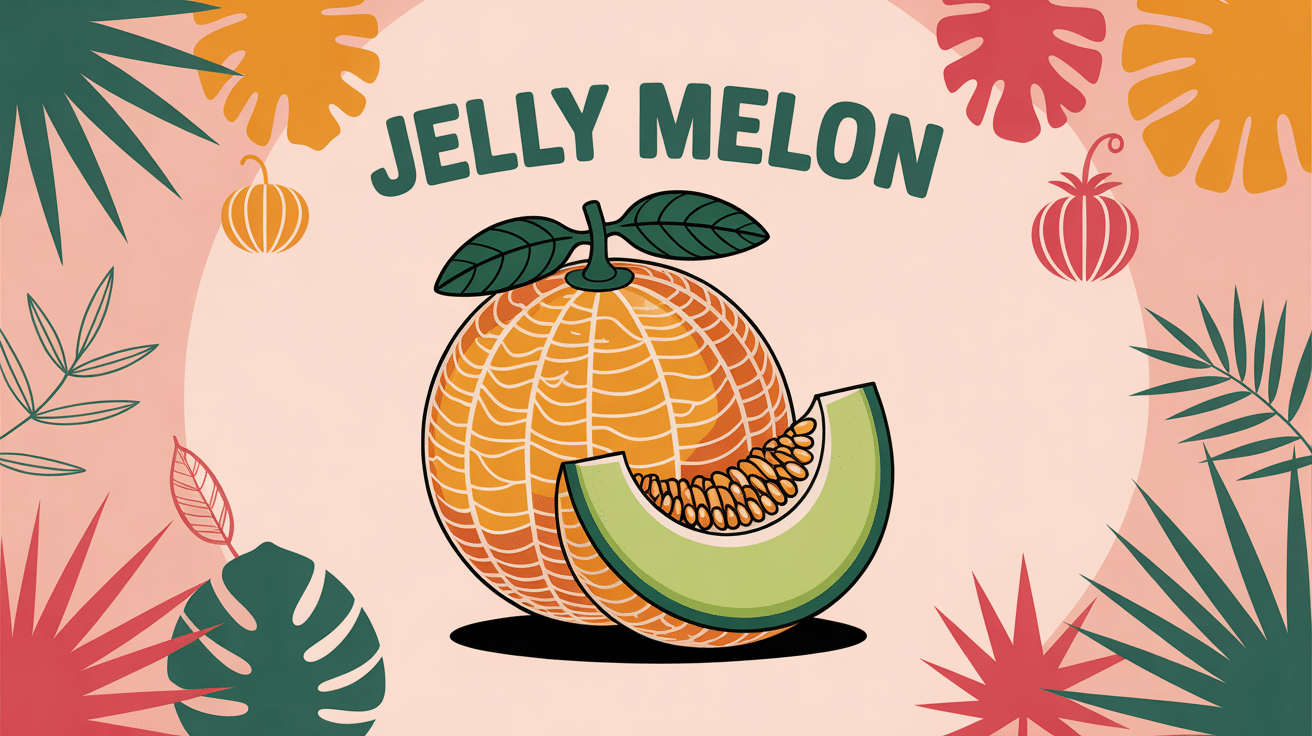 Jelly melon orange coupe en deux avec chair verte gélatineuse
