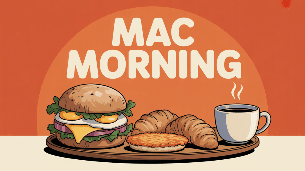 plateau mac morning sandwich oeuf cafe croissant hash browns