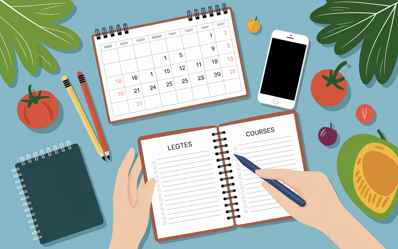 Outils pour organiser menu du mois et liste de courses