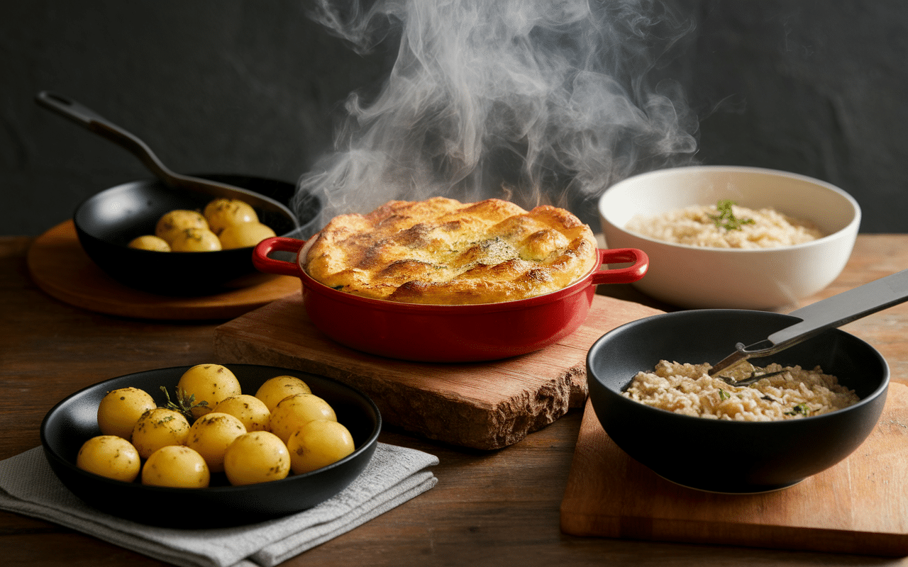 Pierrade accompagnement pommes de terre et accompagnements chauds