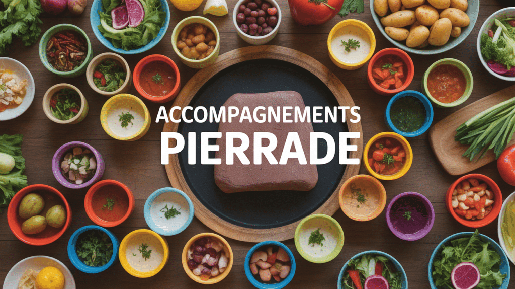Pierrade accompagnement table conviviale vue dessus