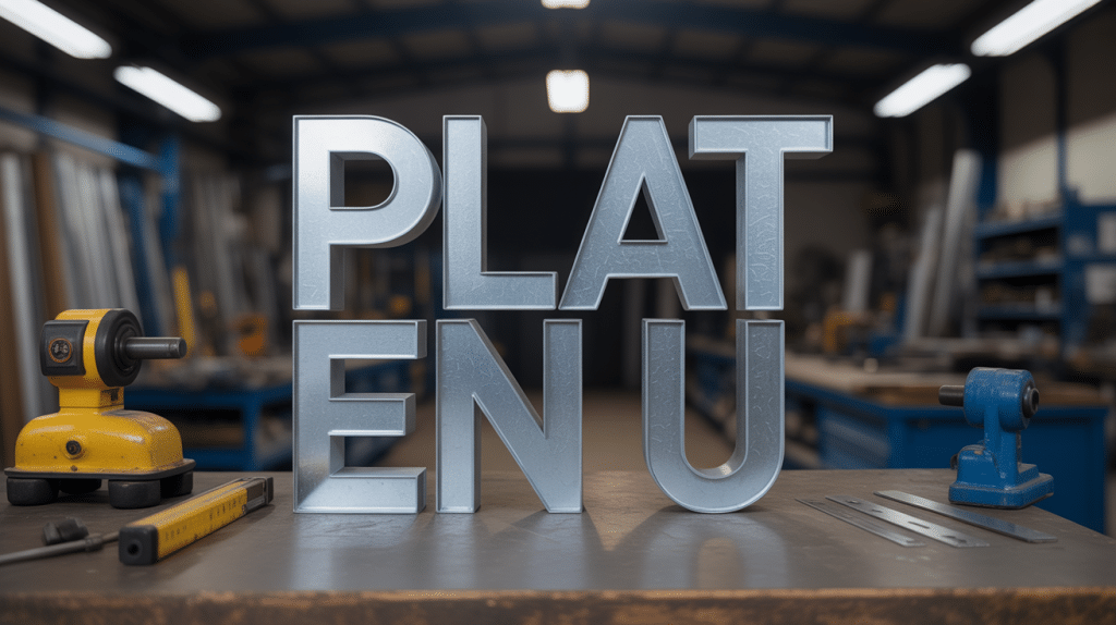 Plat en U tailles variées sur établi