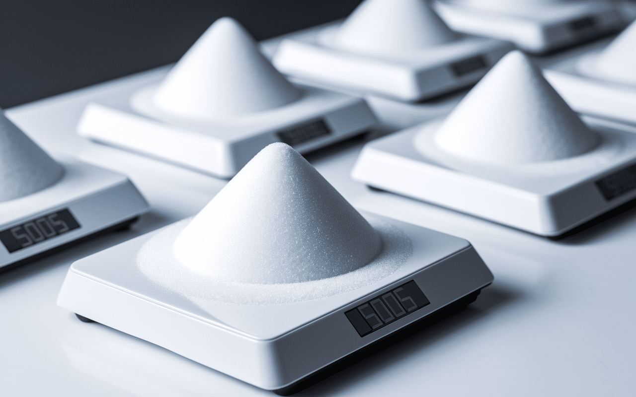 poid carre sucre sur balance 5 grammes