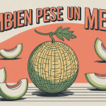 Poids melon sur balance avec titre