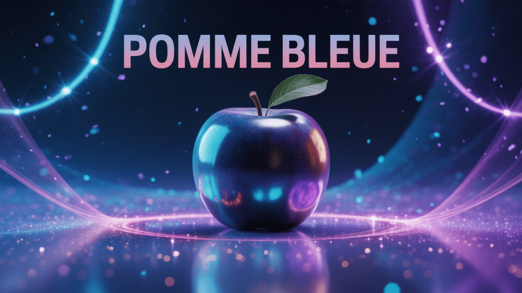 Pomme bleue mystérieuse effets lumineux magiques