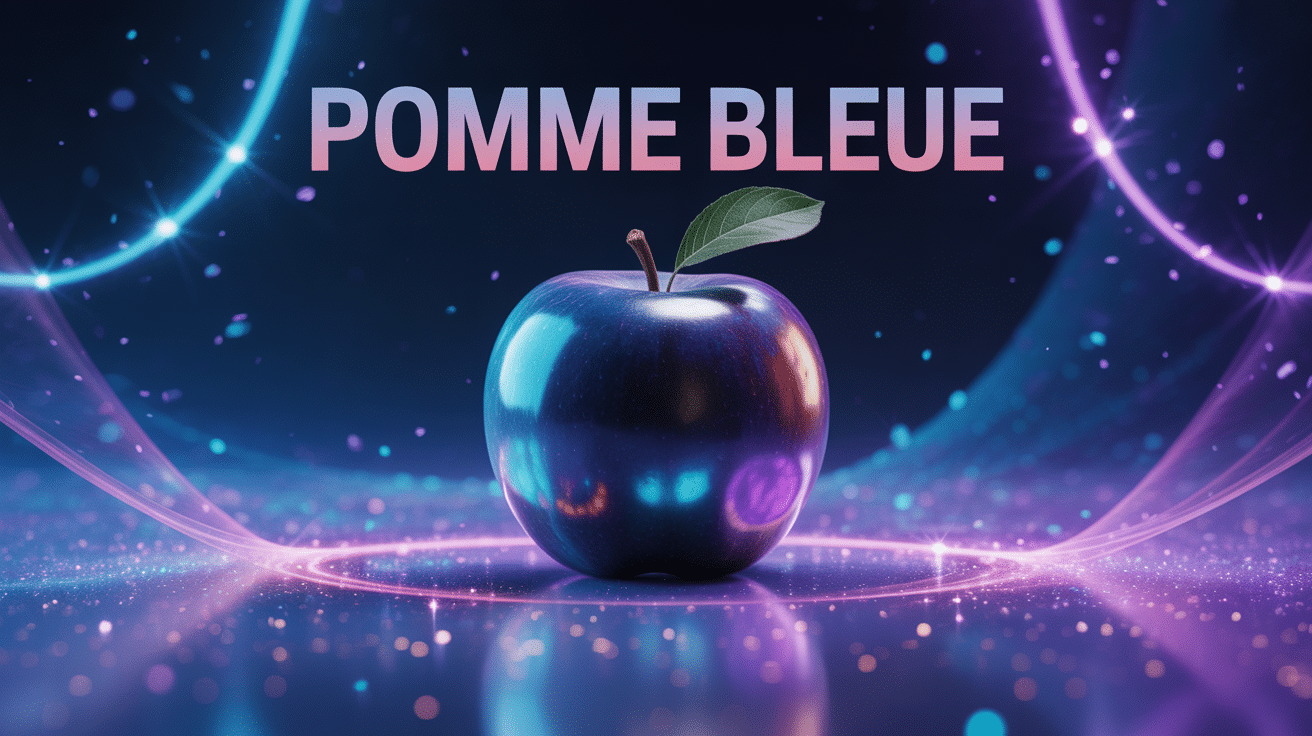 Pomme bleue mystérieuse effets lumineux magiques