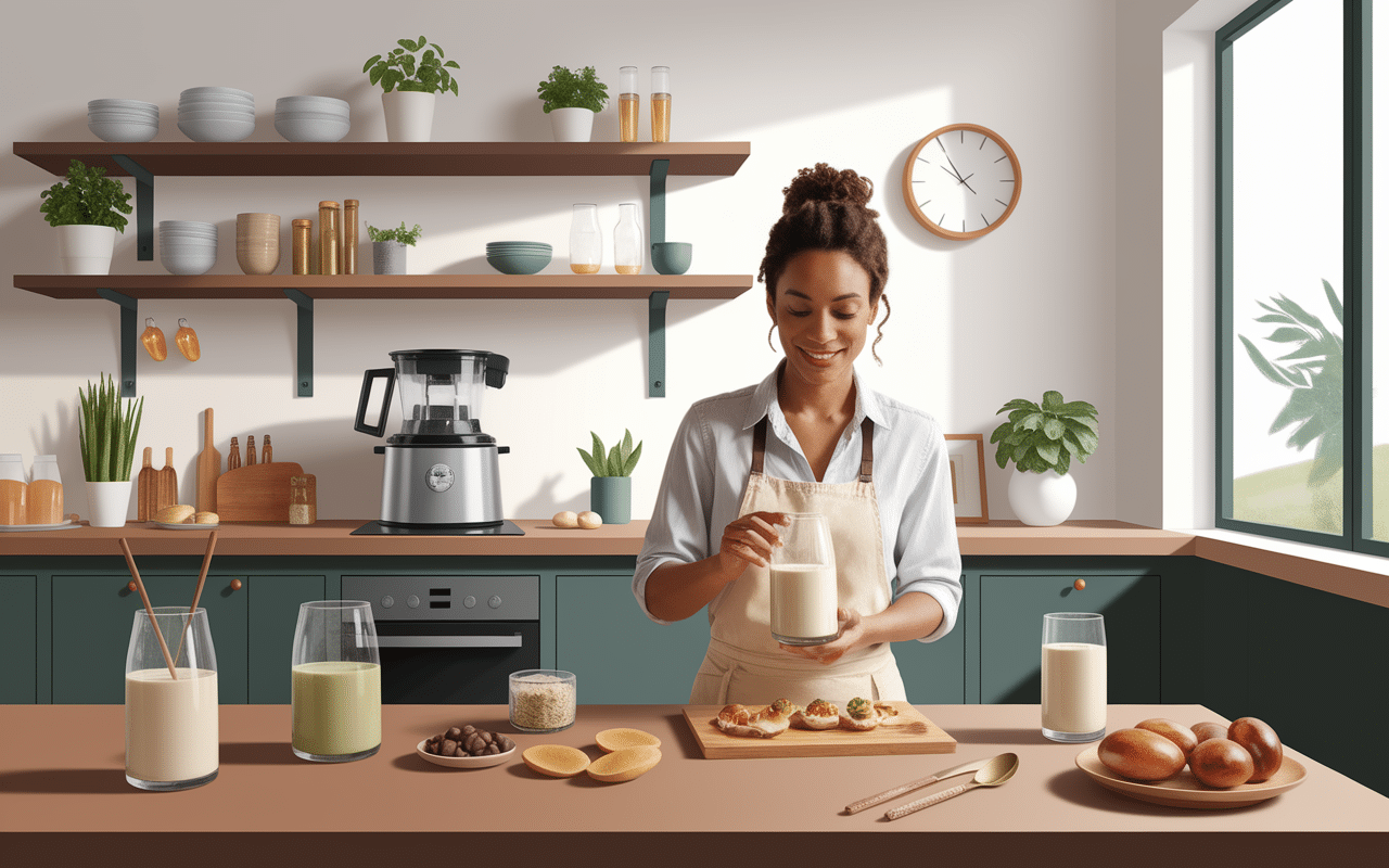Machine à lait végétal et ingrédients variés