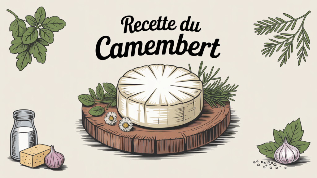 Recette du camembert fromage maison sur planche en bois