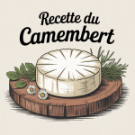 Recette du camembert fromage maison sur planche en bois