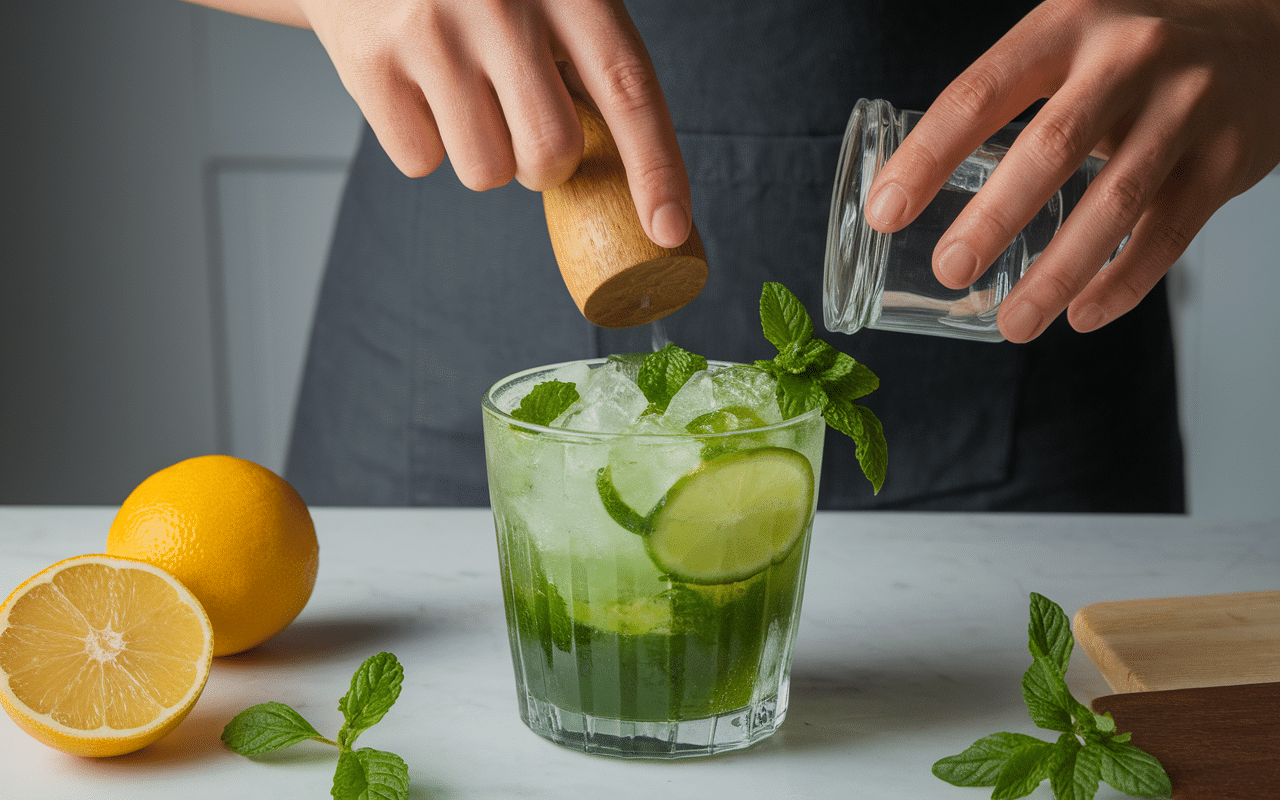 Préparation recette mojito pour 10 personnes en saladier