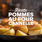 Pommes au four cannelle dorées dessert sur plat rustique