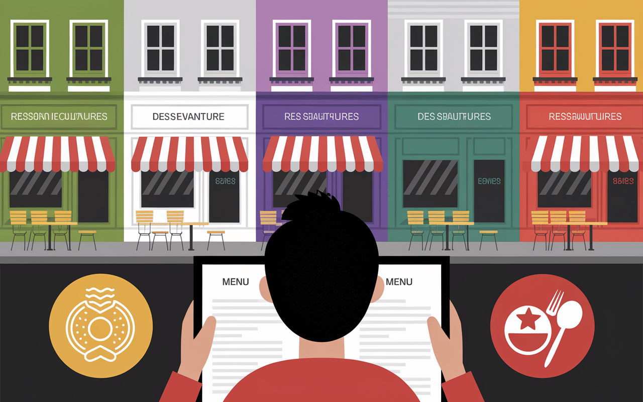 Choix resto halal Nice devanture menu rue